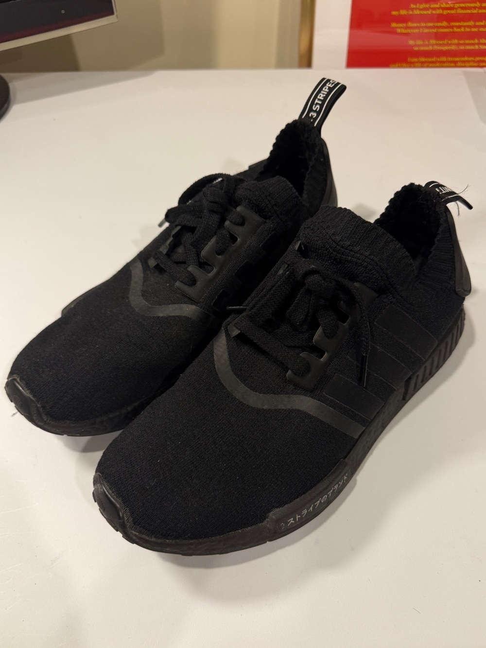 Adidas NMD R1 Primeknit Japan Triple Black size 10US - used - No box